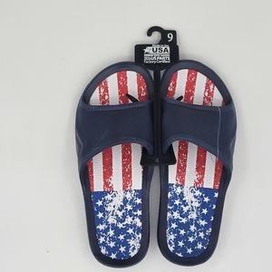 Men's Patriotic EVA Slide Sandal Water Shoes sz 9